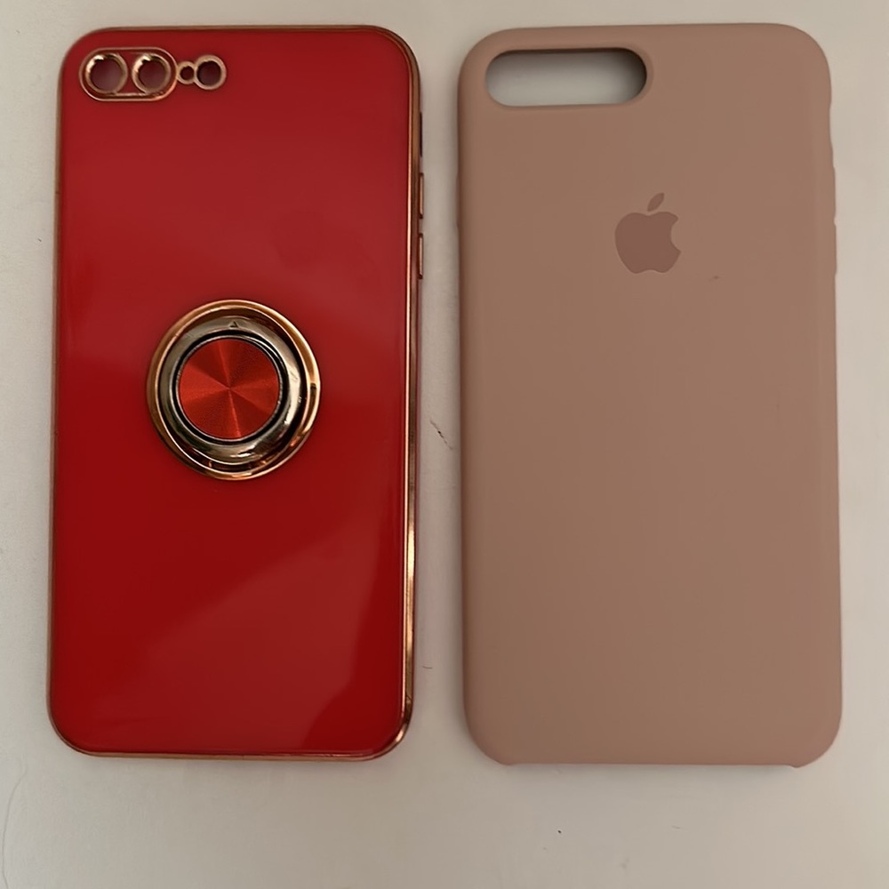 Apple Silicone Case for iPhone 8Plus / iPhone 7Plus (5.5”) Pink Sand + Addl Case